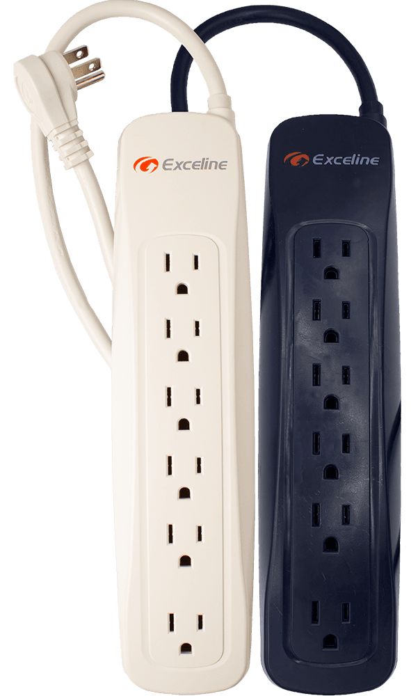 Regleta con Supresor de Picos 6 Tomas Negra